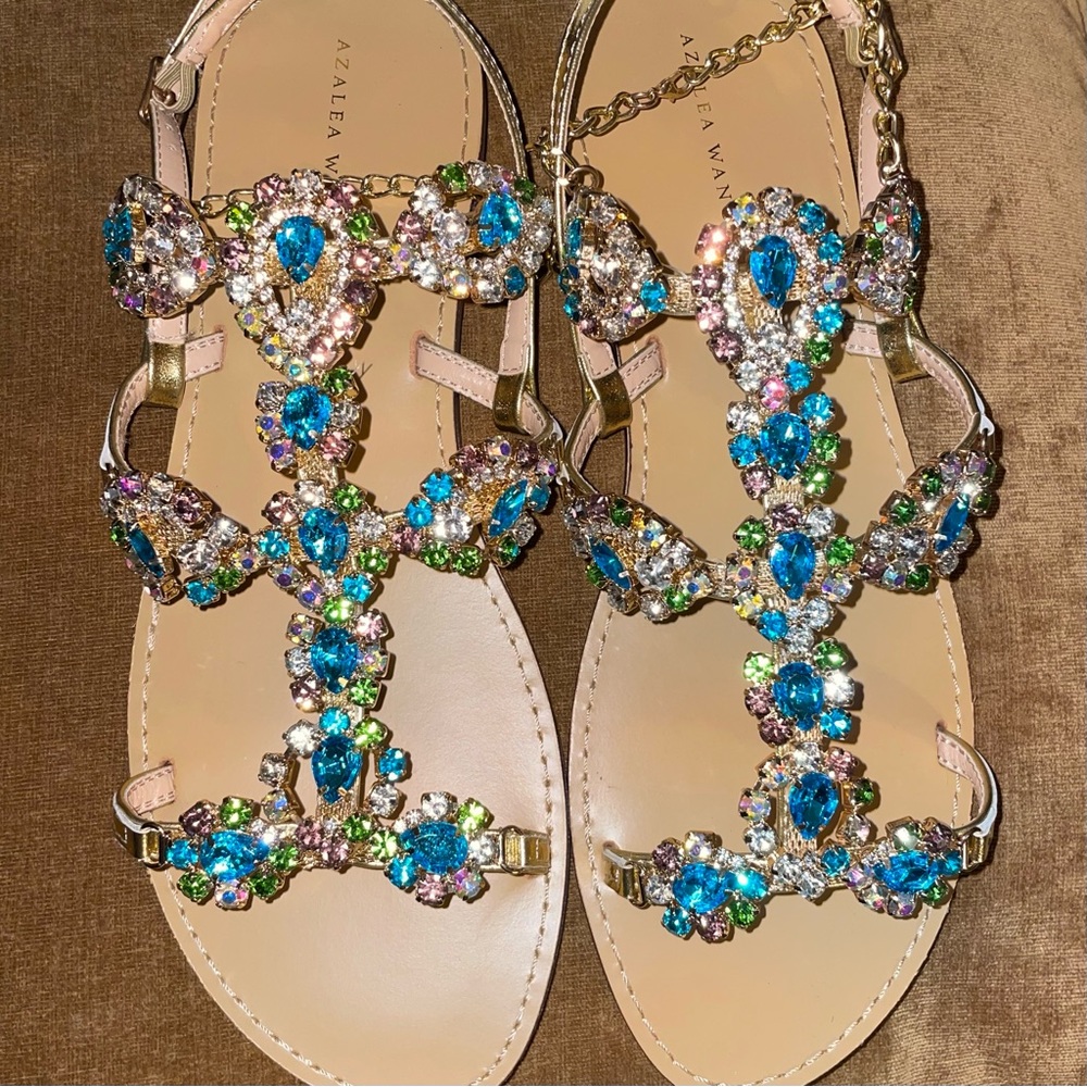 Women(10) Azalea Wang Daynna jeweled/sandal/strap - Picture 2 of 10